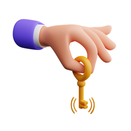 Hand holding key  3D Icon