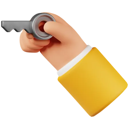 Hand Holding Key  3D Icon