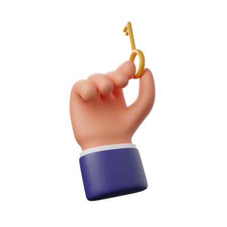 Hand holding key  3D Icon