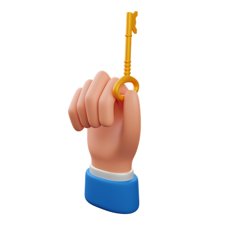 Hand holding key  3D Icon