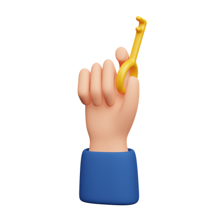 Hand Holding Key  3D Icon