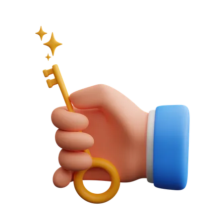 Hand holding key  3D Icon