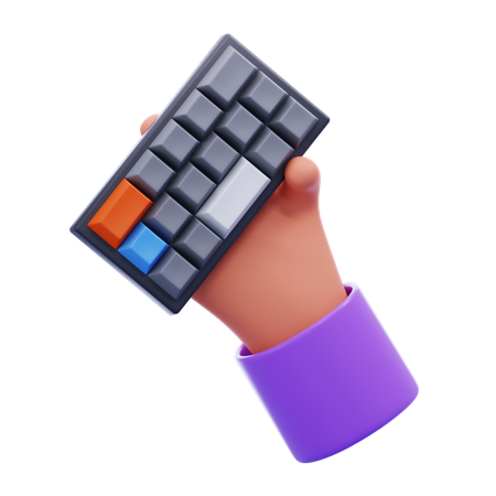 Hand holding keyboard  3D Icon