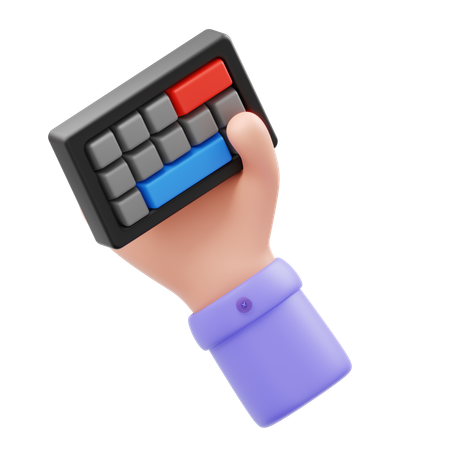 Hand Holding Keyboard  3D Icon