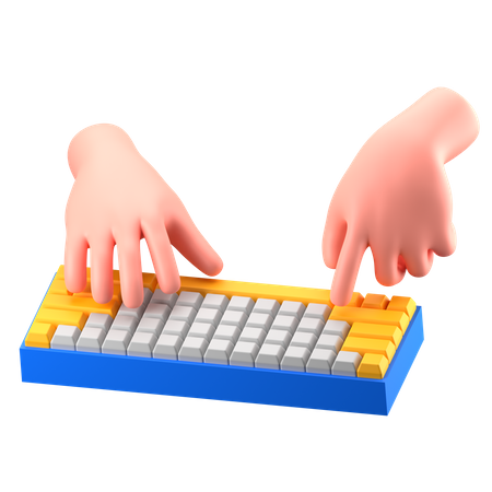 Hand Holding Keyboard  3D Icon
