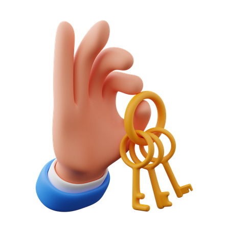 Hand holding keys  3D Icon