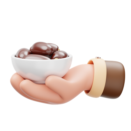 Hand Holding Kurma  3D Icon