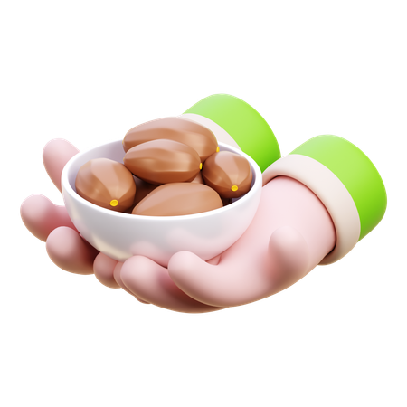 Hand  Holding Kurma  3D Icon