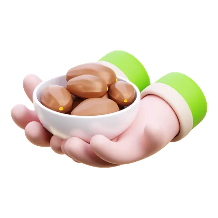 Hand  Holding Kurma  3D Icon