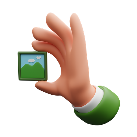 Hand Holding Landscape Photo  3D Icon