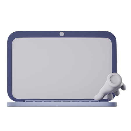 Hand Holding Laptop  3D Icon