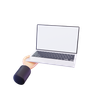 3d laptop using gesture emoji