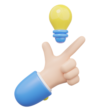 Hand Holding Light Bulb  3D Icon