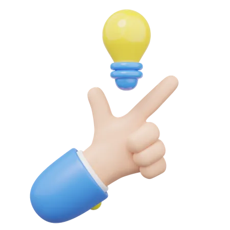 Hand Holding Light Bulb  3D Icon