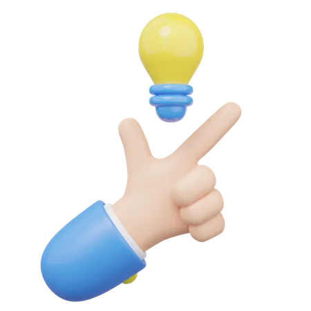 3 D Snap Finger Icons Light Bulb Floating In Hand On Transparent Business Creative Idea Great Ideas Competition Brainstorm Think Success Education Concept Cartoon Icon 3 D Render Illustration 3D Icon