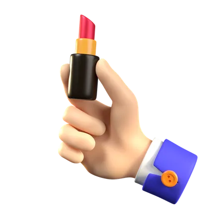 Hand Holding Lipstick  3D Icon