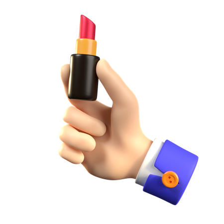 Hand Holding Lipstick  3D Icon