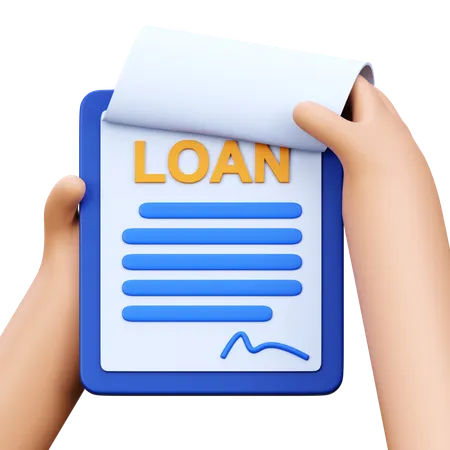 Hand Holding Loan Agreement  3D Icon