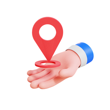 Hand Holding Location Pin  3D Icon