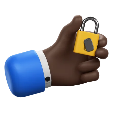 A Hand Holding A Padlock Symbolizing Security Or Privacy 3D Icon