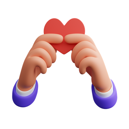 Hand holding love  3D Icon