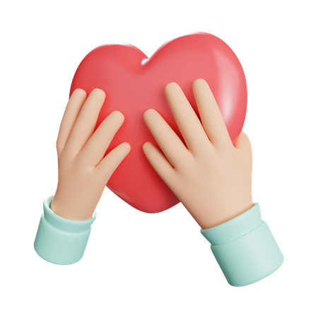 Hand Holding Love  3D Icon