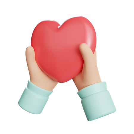 Hand Holding Love  3D Icon