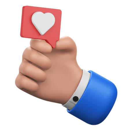 Hand Holding Love Message  3D Icon