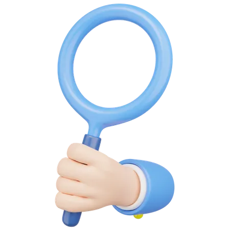 3 D Search Icon Hand Holding Magnifying Glass Floating Isolated On Transparent Find Discovery Research Idea Investigate A Case Concept Business Cartoon Icon Minimal 3 D Render Illustration 3D Icon