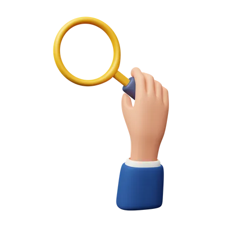 Hand Holding Magnifying Glass Download This Item Now 3D Icon