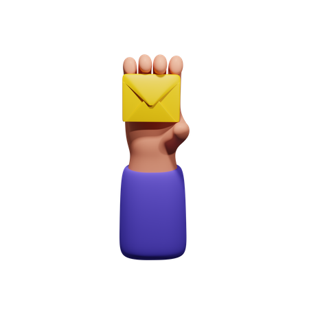 Hand Holding Mail  3D Icon
