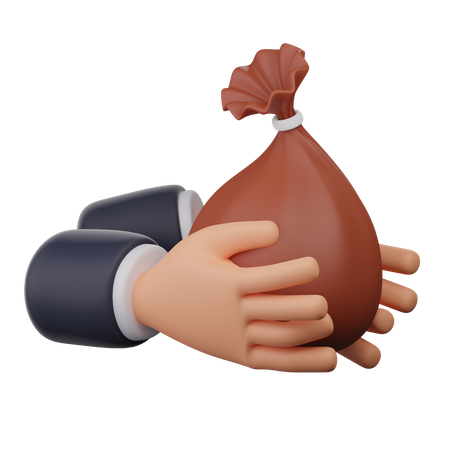 Hand Holding Meat Wrap  3D Icon
