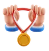 Hand Holding Medal