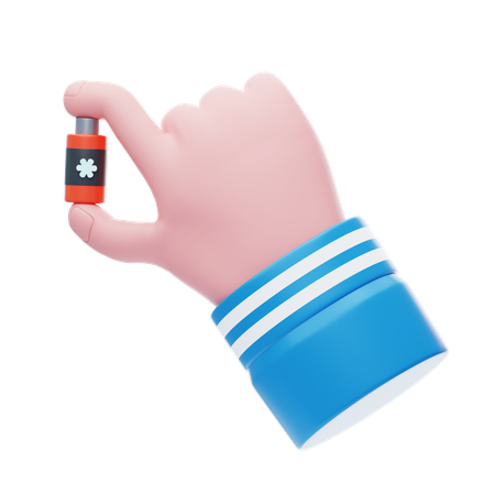 Hand Holding Medicine Bottle  3D Icon