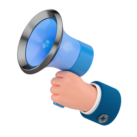 Hand Holding Megaphone  3D Icon