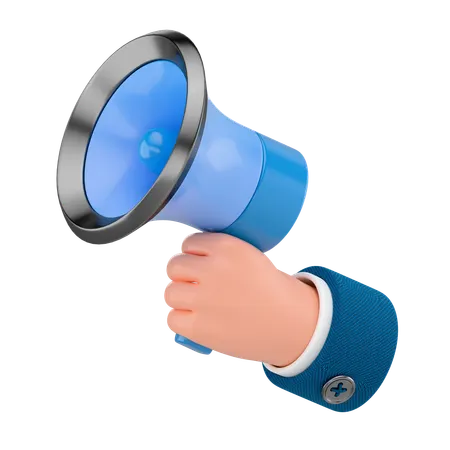 Hand Holding Megaphone  3D Icon