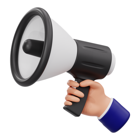 Hand Holding Megaphone  3D Icon