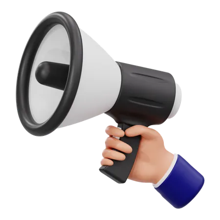 Hand Holding Megaphone  3D Icon