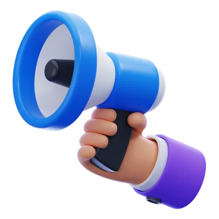 Hand Holding Megaphone  3D Icon