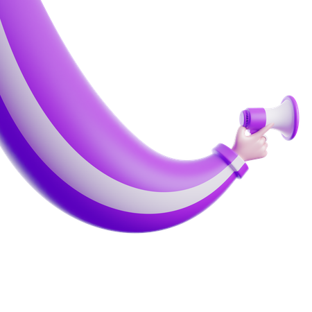 Hand Holding Megaphone  3D Icon