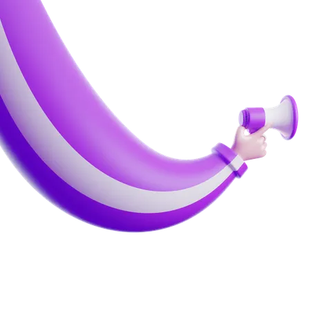 Hand Holding Megaphone  3D Icon