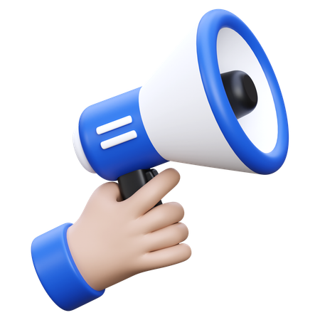 Hand Holding Megaphone  3D Icon