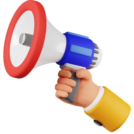 Hand Holding Megaphone  3D Icon