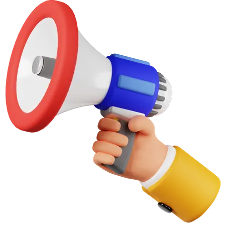 Hand Holding Megaphone  3D Icon