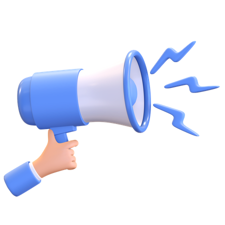 Hand holding megaphone  3D Icon