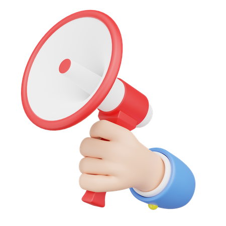 Hand Holding Megaphone  3D Icon