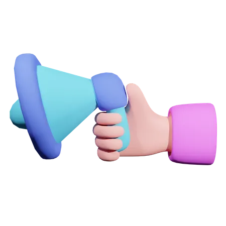 Hand Holding Megaphone Download This Item Now 3D Icon