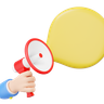 free 3d hand holding megaphone 