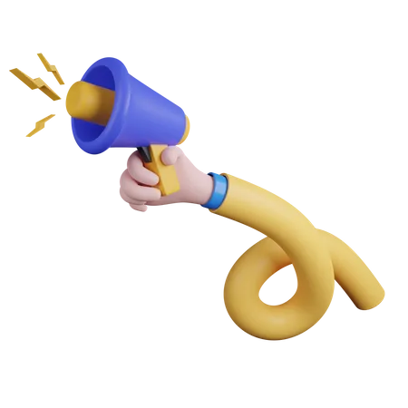 Hand Holding Megaphone Contains PNG BLEND GLTF And OBJ Files 3D Icon