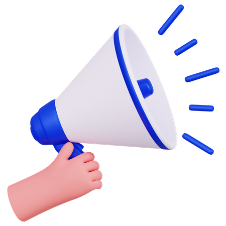 Hand Holding Megaphone Illustartion  3D Icon